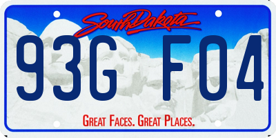 SD license plate 93GF04