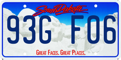 SD license plate 93GF06
