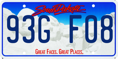 SD license plate 93GF08