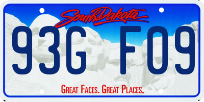 SD license plate 93GF09