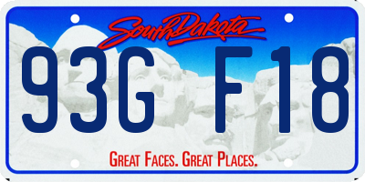 SD license plate 93GF18