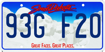 SD license plate 93GF20