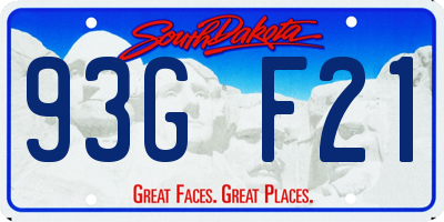 SD license plate 93GF21