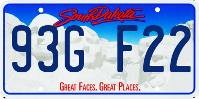 SD license plate 93GF22
