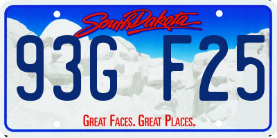 SD license plate 93GF25