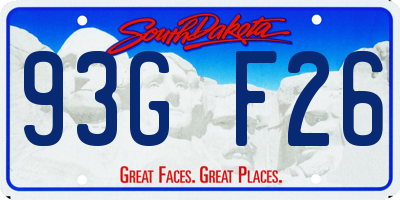 SD license plate 93GF26