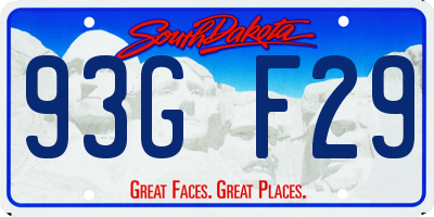 SD license plate 93GF29