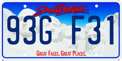 SD license plate 93GF31