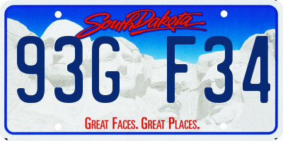 SD license plate 93GF34