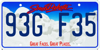 SD license plate 93GF35