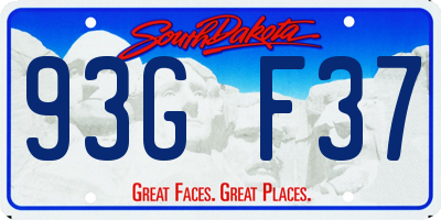 SD license plate 93GF37