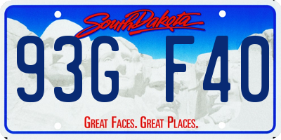 SD license plate 93GF40