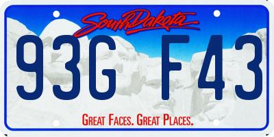 SD license plate 93GF43