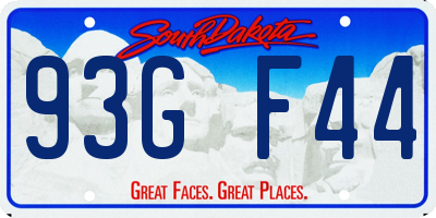 SD license plate 93GF44