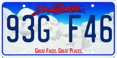SD license plate 93GF46
