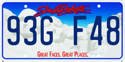 SD license plate 93GF48