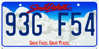 SD license plate 93GF54