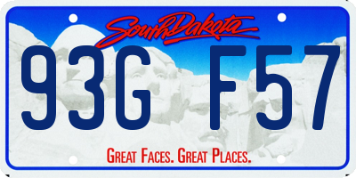 SD license plate 93GF57