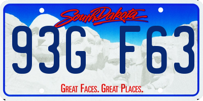 SD license plate 93GF63
