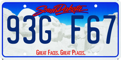 SD license plate 93GF67