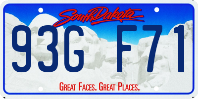 SD license plate 93GF71