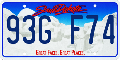 SD license plate 93GF74
