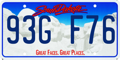 SD license plate 93GF76