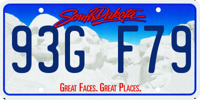 SD license plate 93GF79