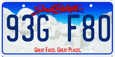 SD license plate 93GF80