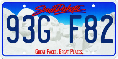 SD license plate 93GF82