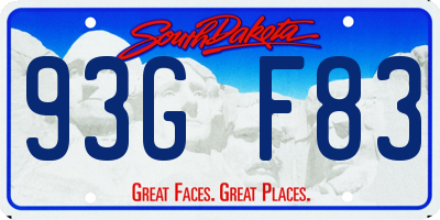 SD license plate 93GF83
