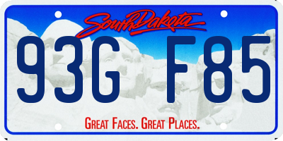 SD license plate 93GF85
