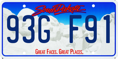 SD license plate 93GF91