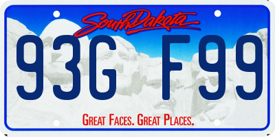 SD license plate 93GF99