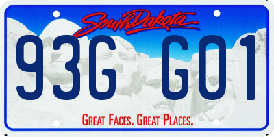 SD license plate 93GG01