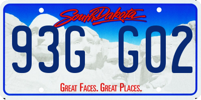 SD license plate 93GG02