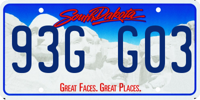 SD license plate 93GG03