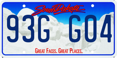 SD license plate 93GG04