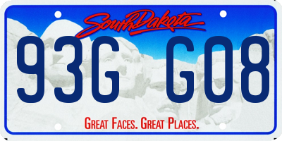 SD license plate 93GG08