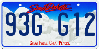 SD license plate 93GG12