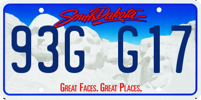 SD license plate 93GG17
