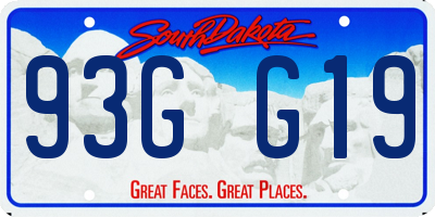 SD license plate 93GG19