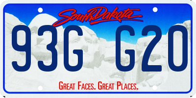 SD license plate 93GG20