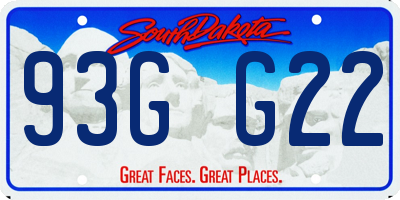 SD license plate 93GG22