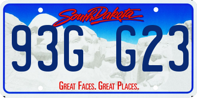 SD license plate 93GG23