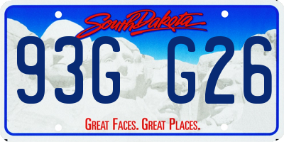 SD license plate 93GG26