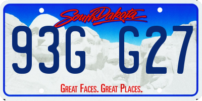 SD license plate 93GG27