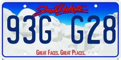 SD license plate 93GG28