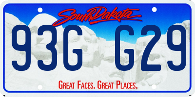 SD license plate 93GG29