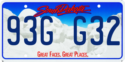 SD license plate 93GG32